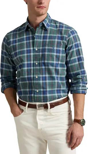Classic Fit Plaid Cotton Oxford Button-Up Shirt | Nordstrom