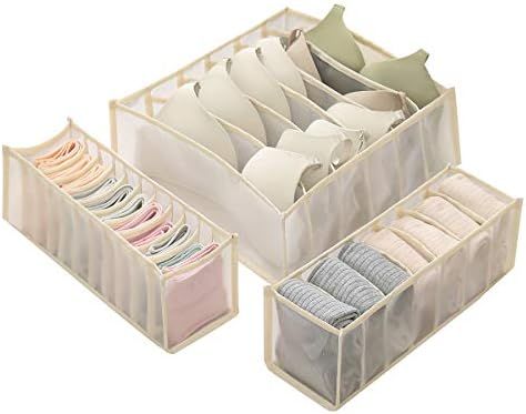 Underwear Drawer Organizer - Underwear Storage Divider Boxes -Dresser Drawer Organizers for Under... | Amazon (US)