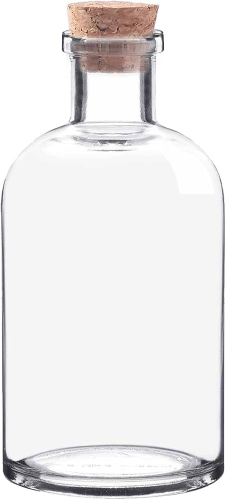 500ml / 16.91 oz. Decorative Clear Glass Bottle Vase with Cork Stopper Vintage Style Floral Cente... | Amazon (US)