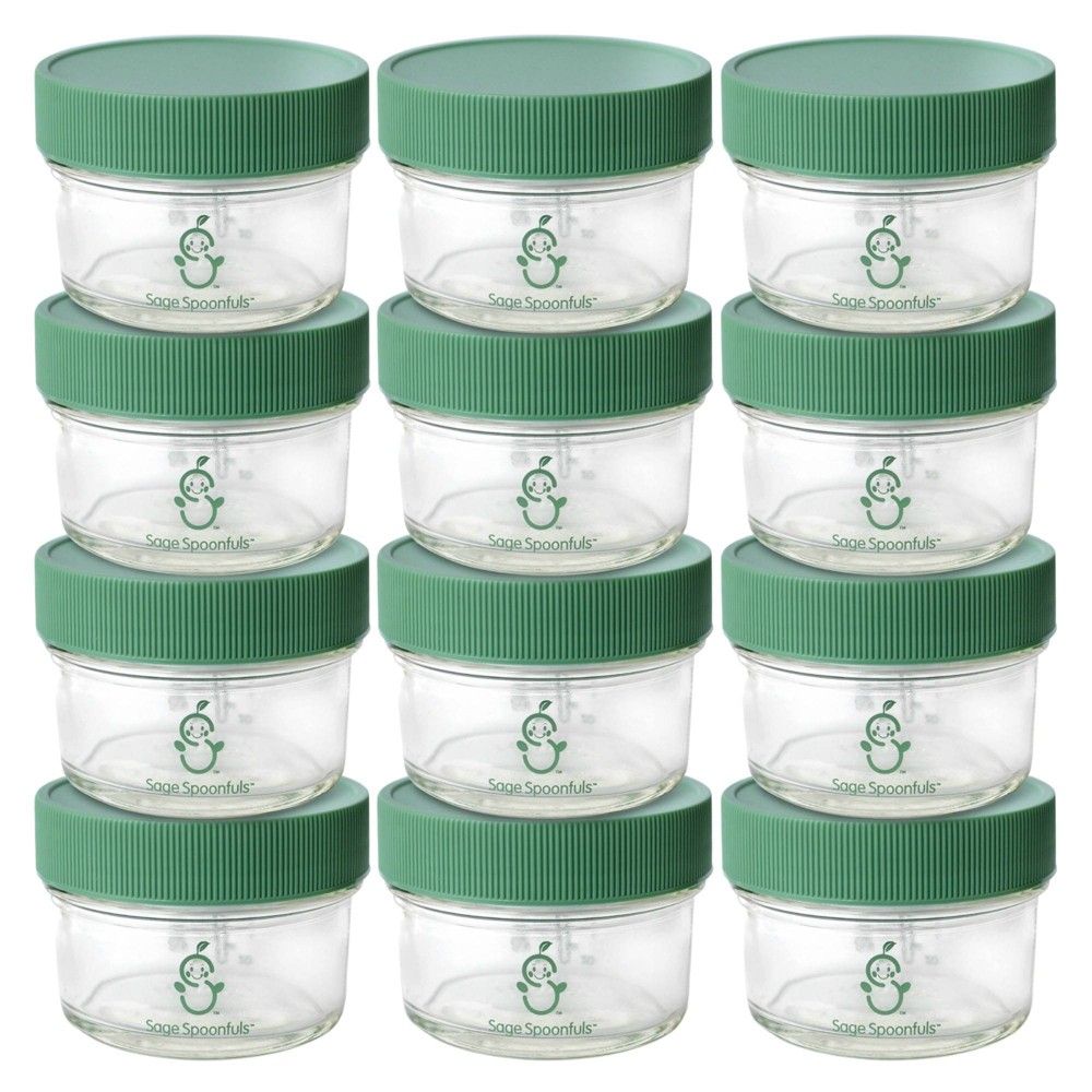 Sage Spoonfuls Glass Big Batch 12pk Baby Food Storage Container- Clear - 4oz | Target