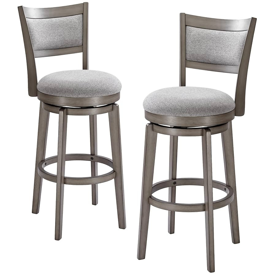 PrimeZone Swivel Bar Stools Set of 2, 30 Inch Bar Height Barstools, High Back Bar Stool with Soli... | Amazon (US)