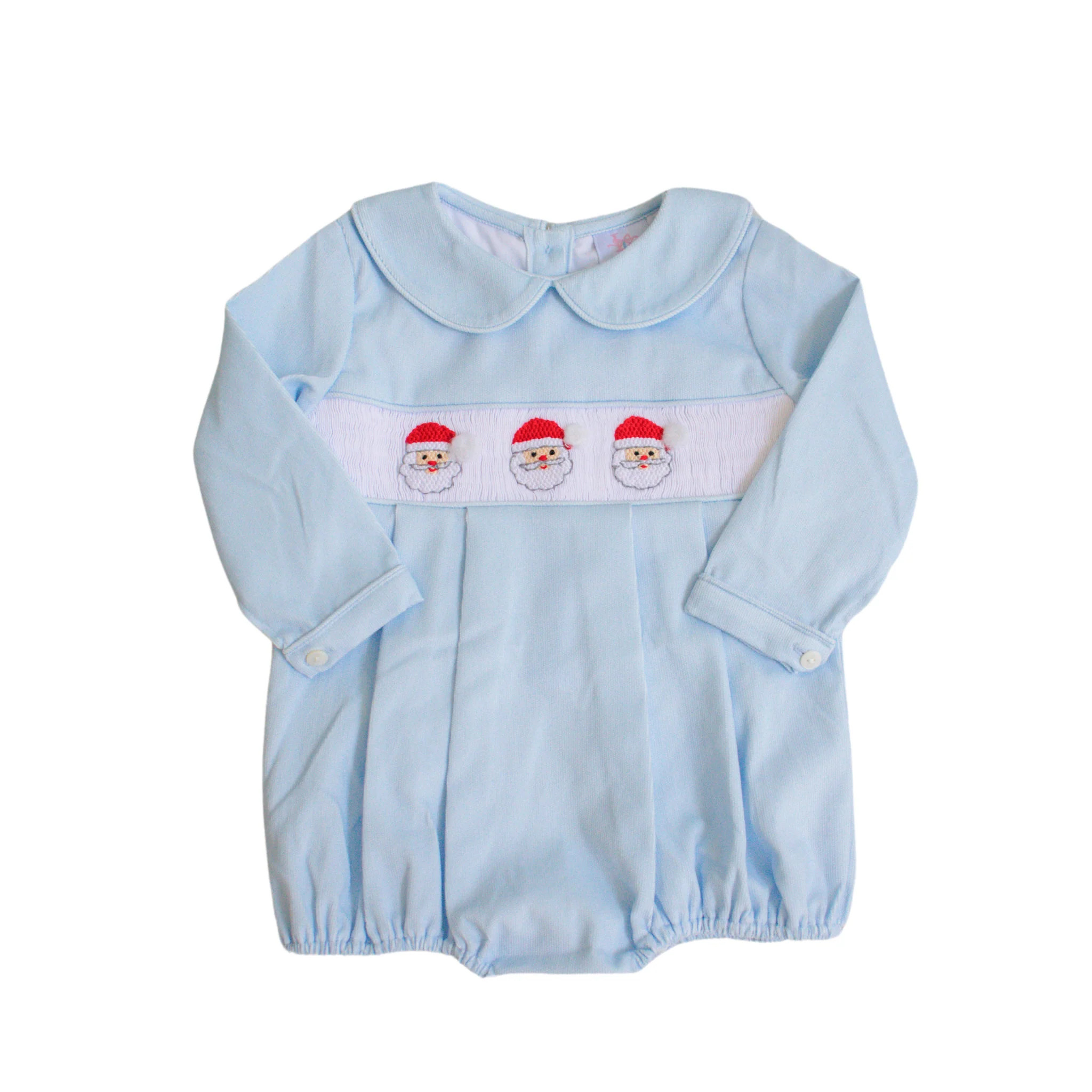 Corduroy Santa Smocked Boy Bubble | Lillie & Lilah