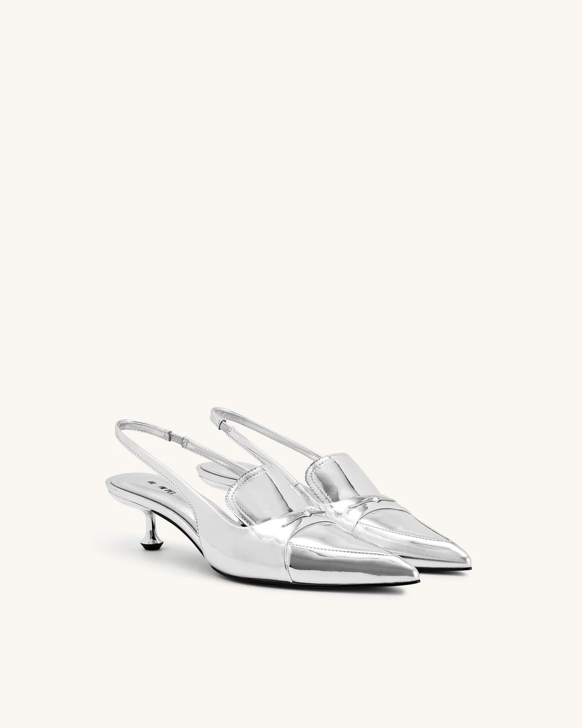 Carla Metallic Kitten Heel Pumps - Silver | JW PEI US