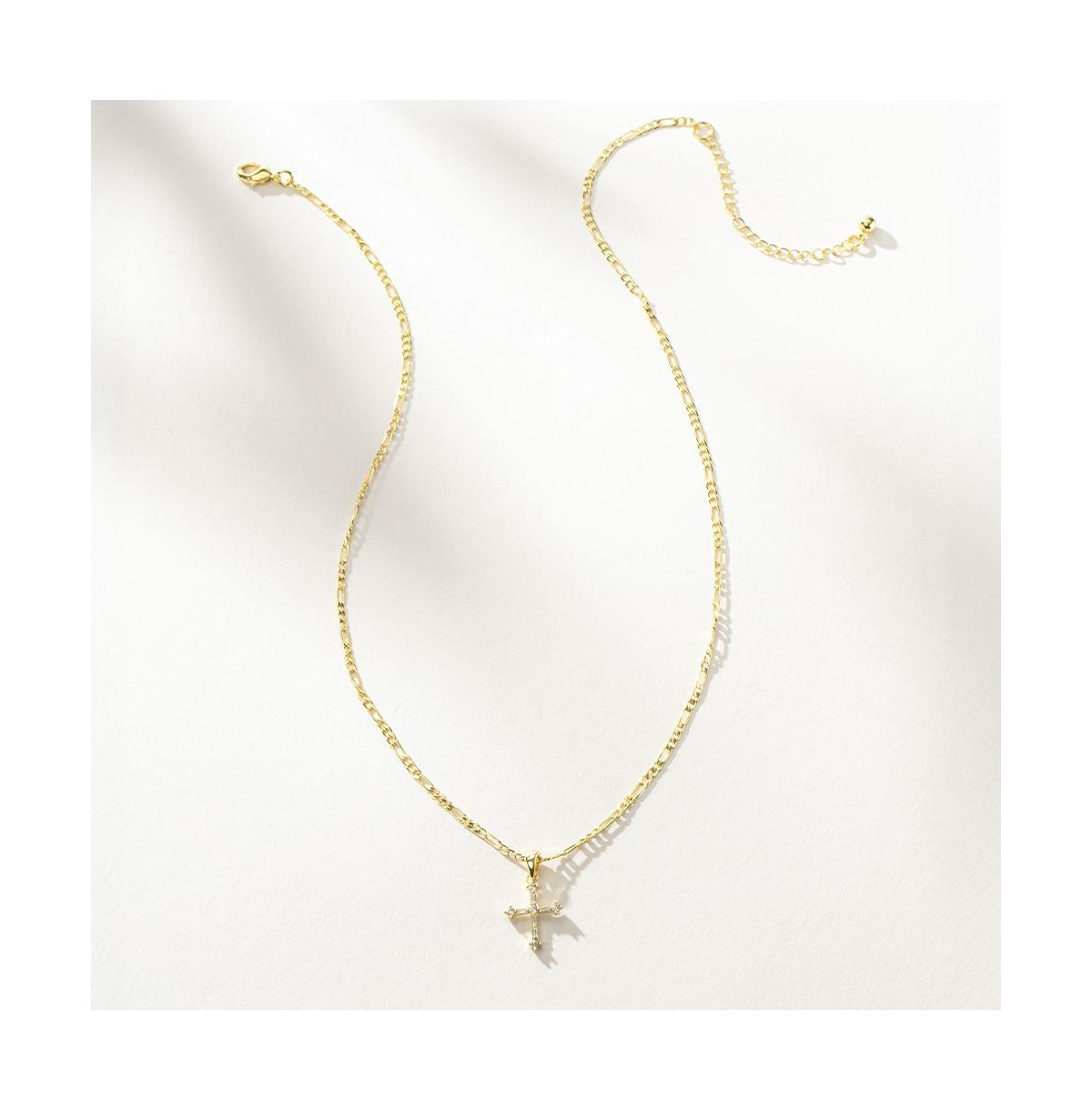 Uncommon James 14k Gold-Plated Cross and Chain Necklace, 16" + 2" extender - Gold | Macy's