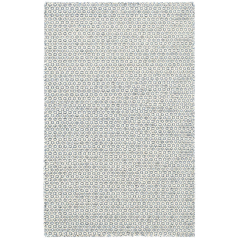 Honeycomb French Blue/Ivory Handwoven Wool Rug | Annie Selke