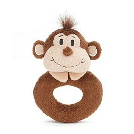 Little Freckles Monkey Donut Shaped Plush Rattle | Walmart (US)