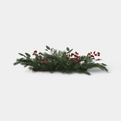 Pine Eucalyptus and Berry Taper Holder Christmas Centerpiece - Threshold™ | Target