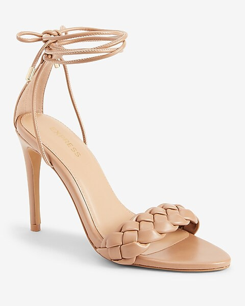 Braided Lace-Up Heeled Sandals | Express