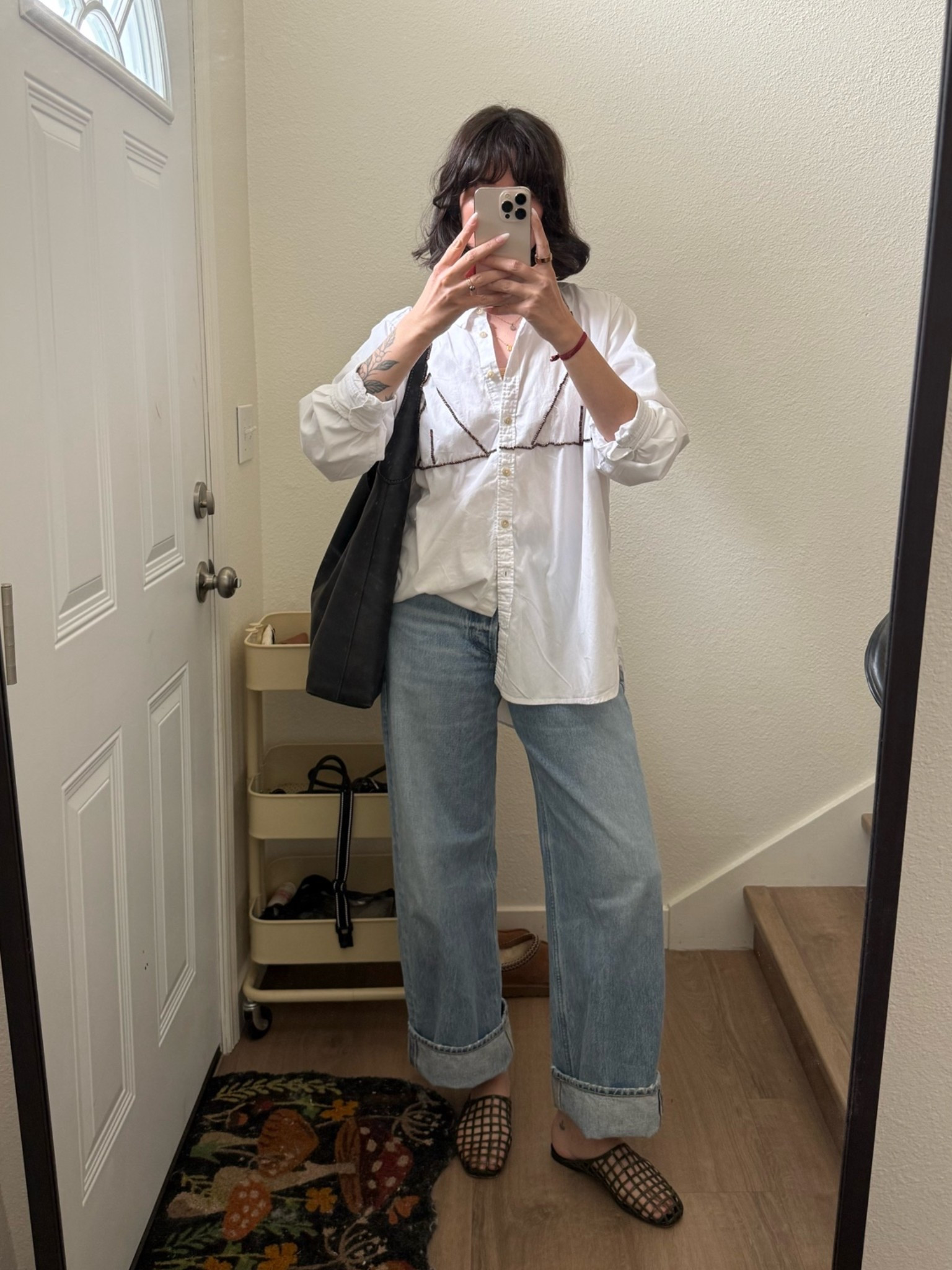June 29 ootd 💖 shoes are on sale, as well as the trenches that I linked! actual trench I’m wearing today was thrifted, shirt is a a beautiful creation by heyfrances.co - she will be tagged on IG! Jeans are a pair of my all-time favorites, definitely have a baggie fit. Size down if you want a more snug fit

#LTKootd #LTKmomlife #LTKSaleAlert