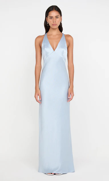 THE DREAMER V NECK DRESS - DUSTY BLUE | Bec & Bridge (Global)