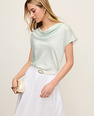 Ann Taylor Satin Cowl Neck Top | Ann Taylor