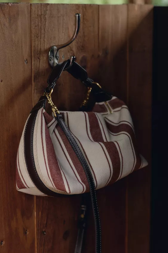 STRIPED FABRIC CITY BAG | Zara UK