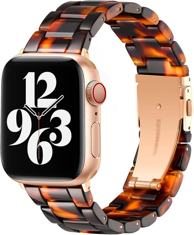 BESTIG Compatible with Resin Apple Watch Band 40mm 38mm 41mm Stainless Steel Buckle Waterproof fo... | Amazon (US)