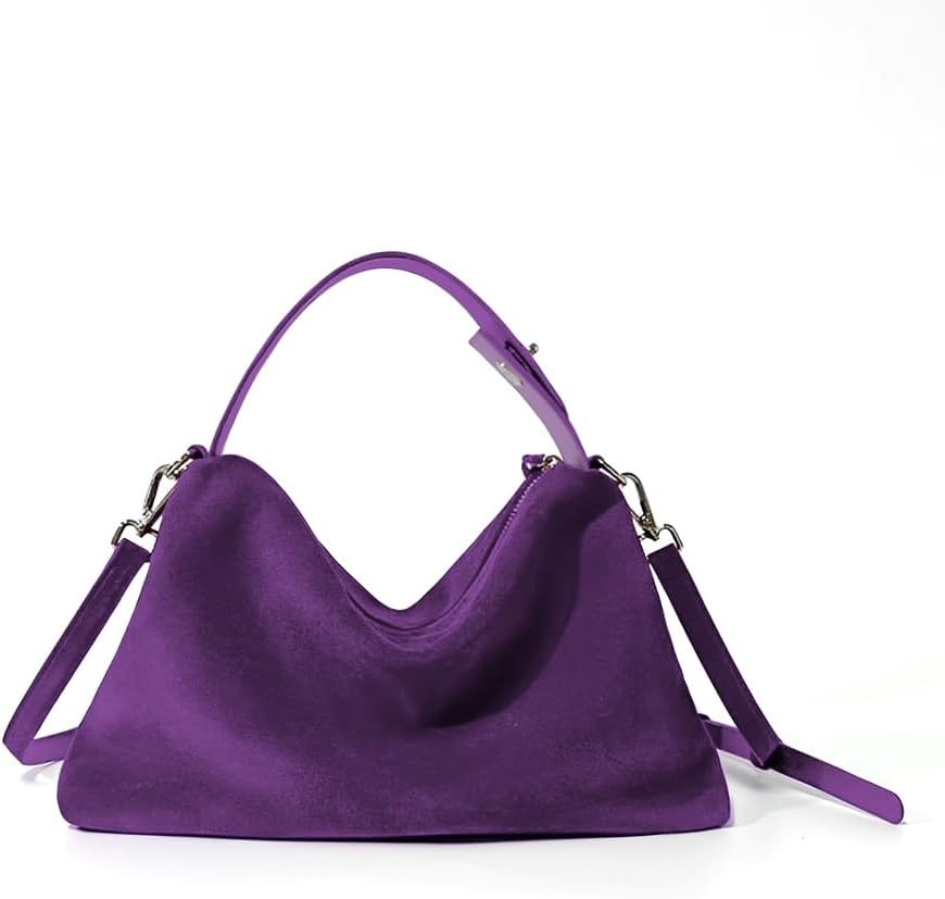 VAKAER Suede Tote Bag for Women, Suede Leather Crossbody Bag with Adjustable Strap Nubuck Shoulder Satchel Hobo Purse | Amazon (US)