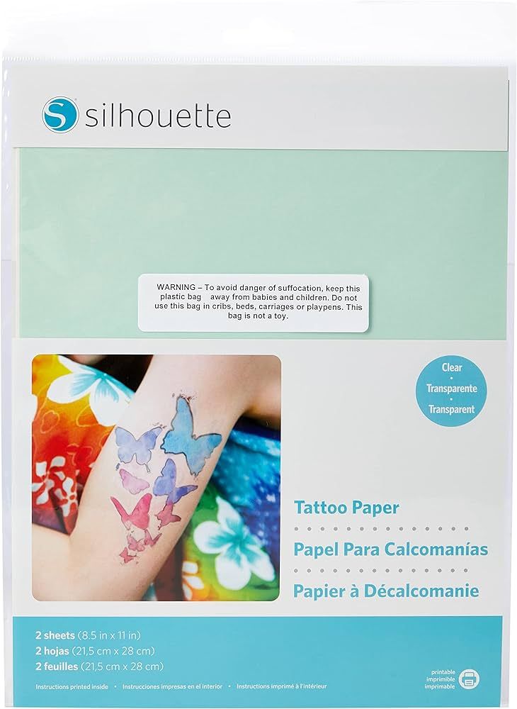 Silhouette America, Inc Temporary Tattoo Paper, 8.5x11 Inches, Basic | Amazon (US)