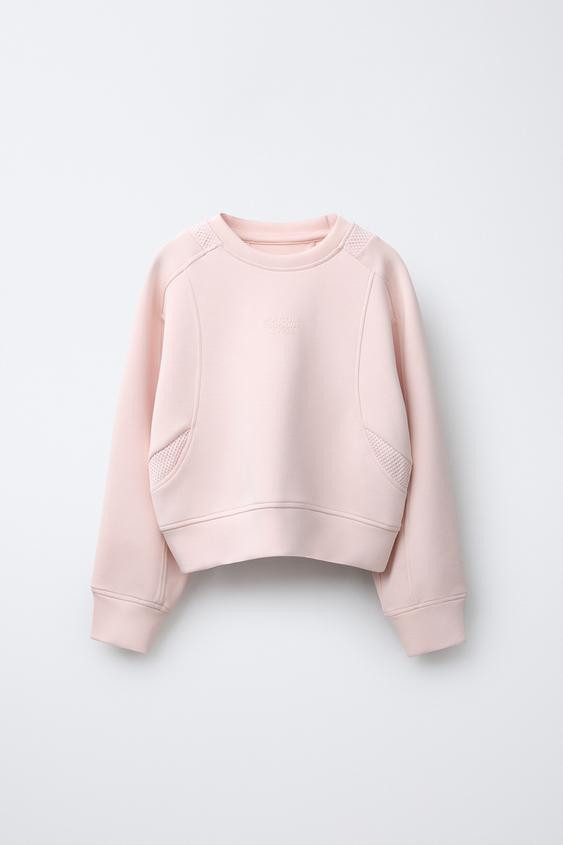 COMBINATION MESH TEXT SWEATSHIRT | Zara US