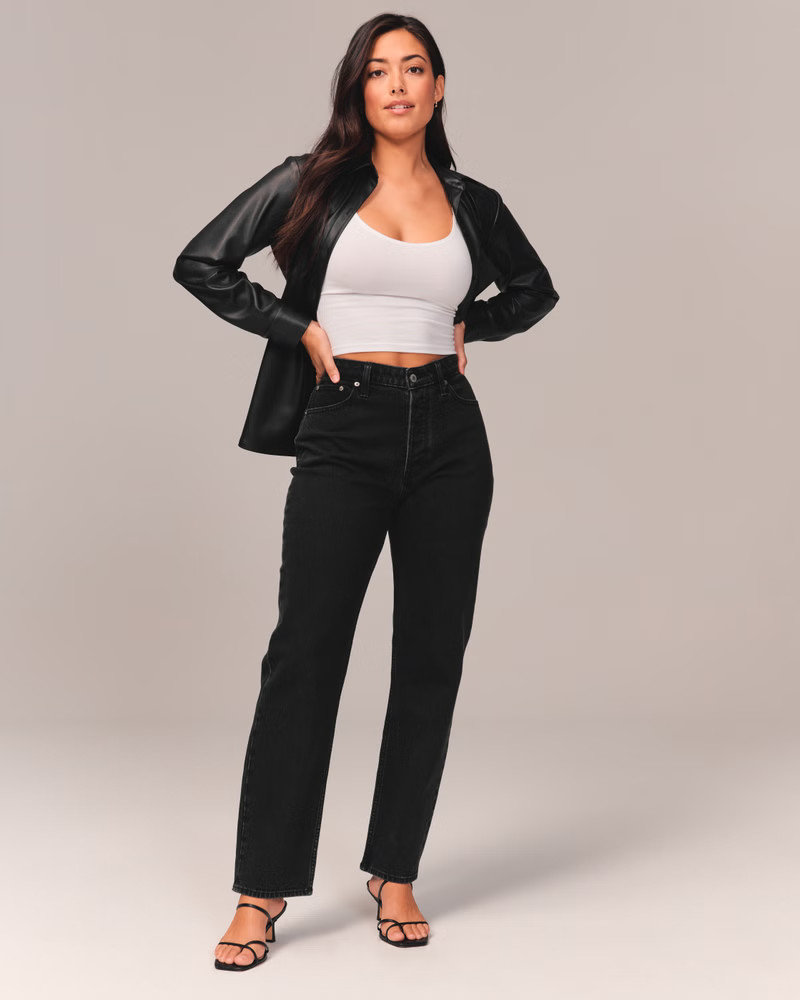 Curve Love High Rise Dad Jeans | Abercrombie & Fitch (US)