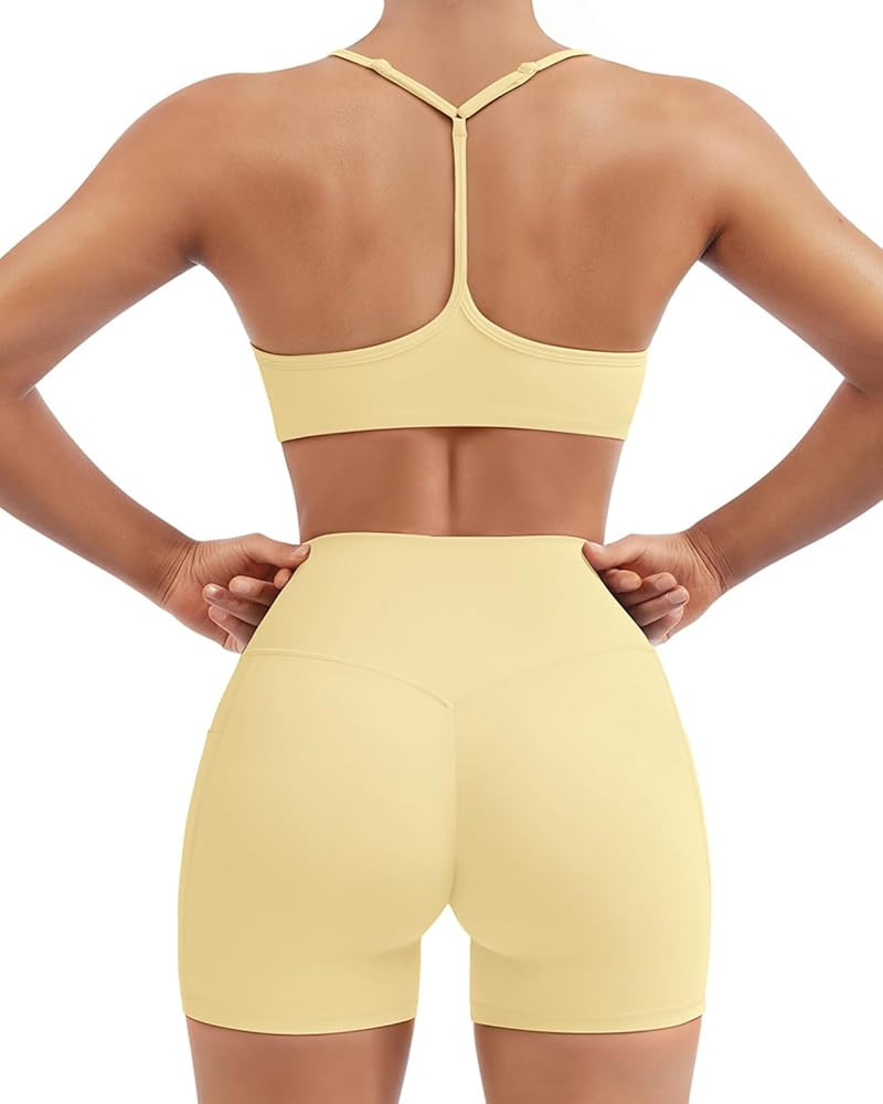 SUUKSESS Workout Sets for Women Y Back Sports Top Padded Racerback Yoga Crop Tank High Waisted Bi... | Amazon (US)