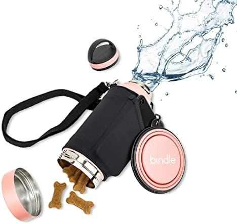 Bindle Puppy Pack – Coral 24oz Outdoor Dog Water Bottle with 12oz Collapsible Bowl | Insulated | Por | Amazon (US)