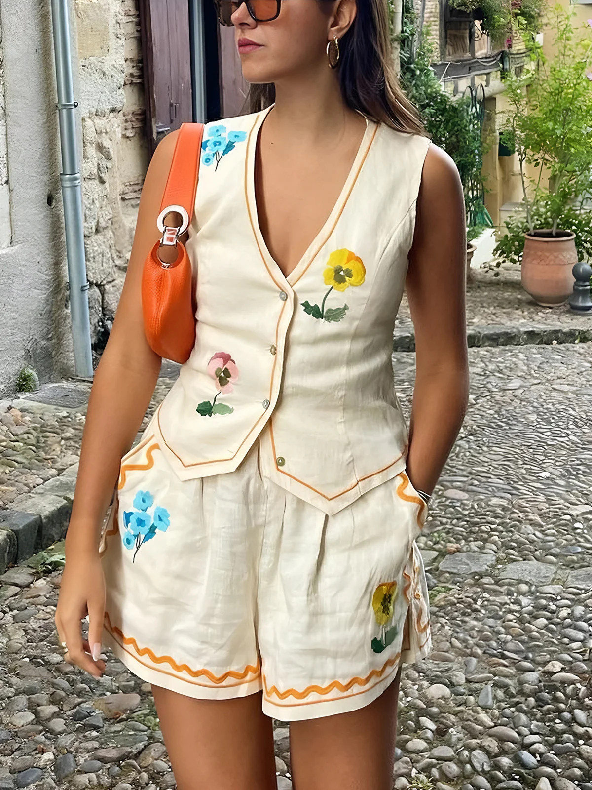 Floral Print Tank Shorts Set | Commense