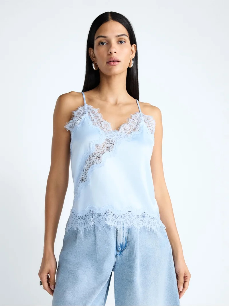 Devil Wears Prada Scoop Collection Women's Lace Trim Blouse, Sizes XS-XXL | Walmart (US)