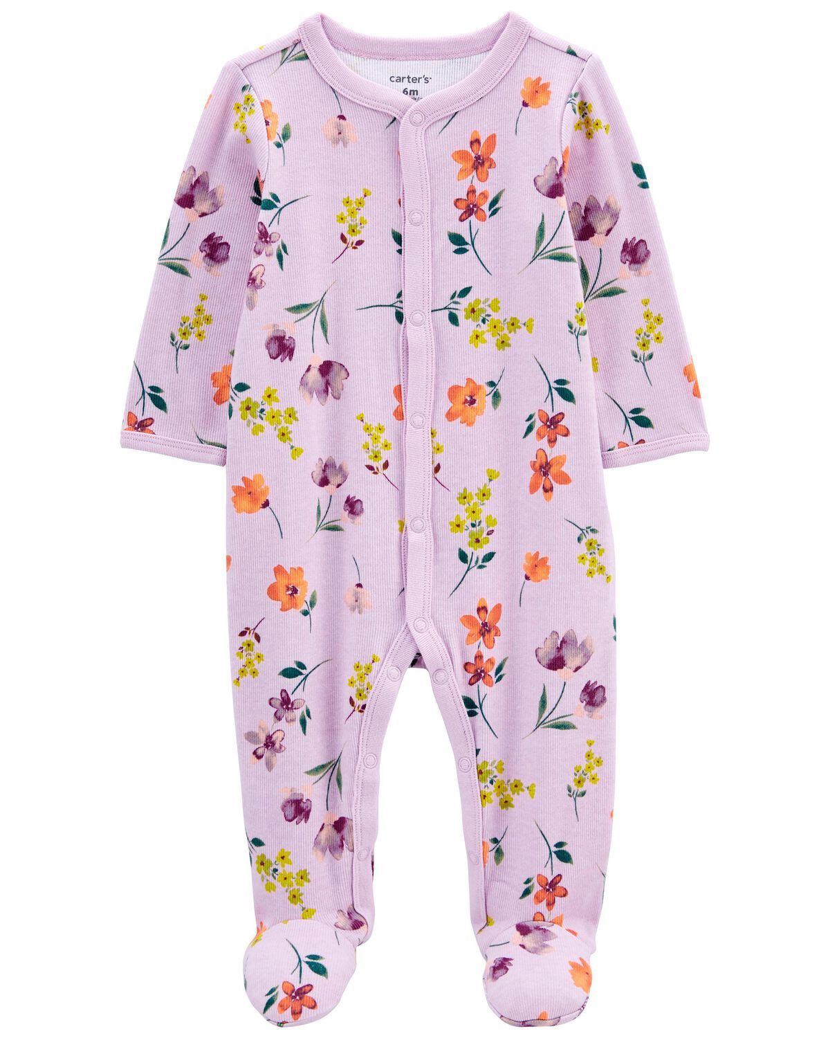Purple Baby Floral Snap-Up Footie Sleep & Play Pajamas | carters.com | Carter's