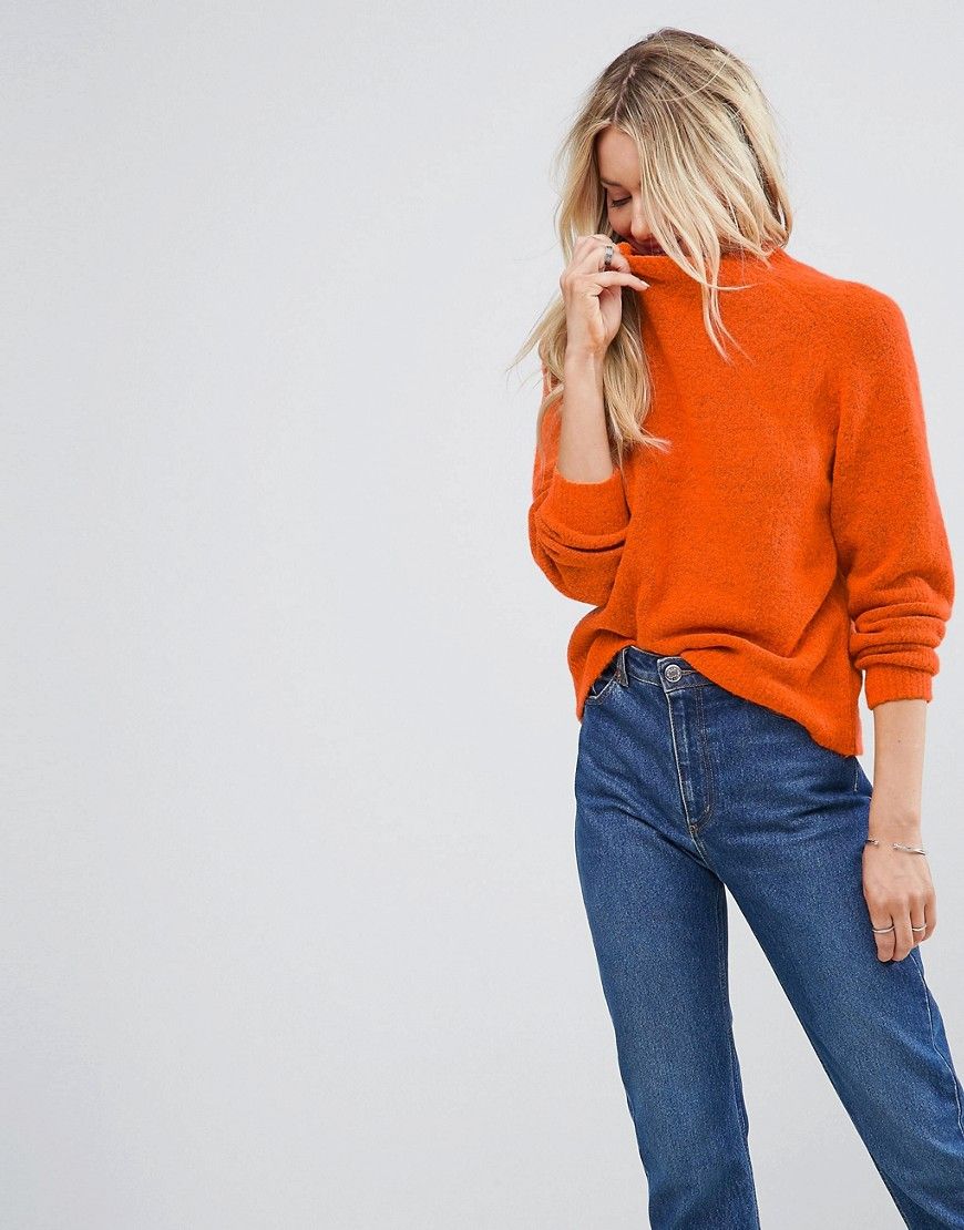 ASOS - Flauschiger Pullover mit weiten Ärmeln - Orange | Asos CH