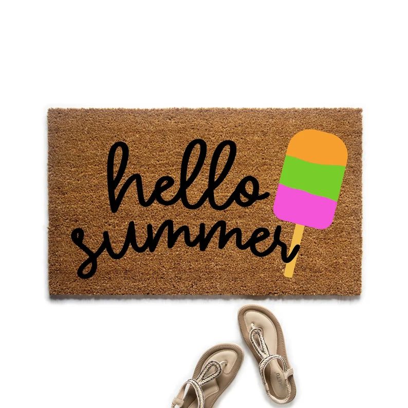Hello Summer Popsicle Doormat Summer Welcome Mat | Etsy | Etsy (US)