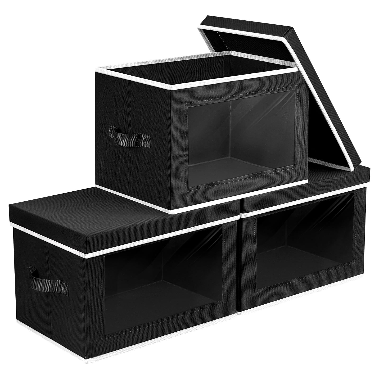 Homsorout Storage Bins with Lids, Fabric Cube Storage Organizer Bins with Window, Foldable Storag... | Walmart (US)