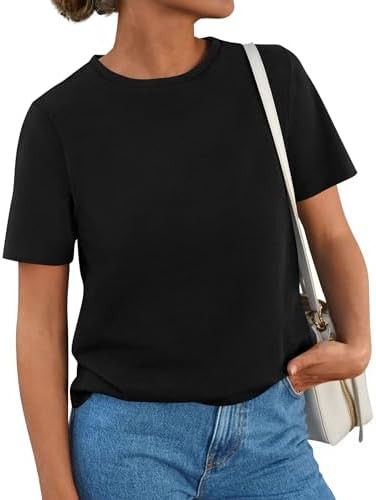 PRETTYGARDEN Womens Short Sleeve Tops Summer 2026 Casual Crewneck Cotton Basic Tee Shirts Fashion... | Amazon (US)