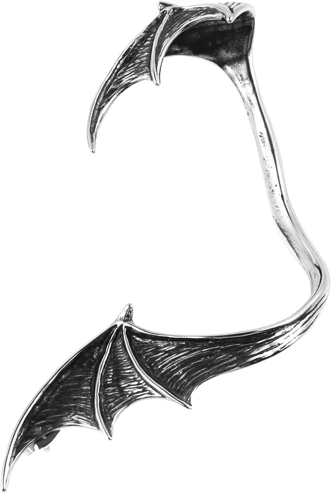 HZMAN Stainless Steel Ear Cuff Earrings for Women Piercing Men Stud Dragon Punk Wrap | Amazon (US)