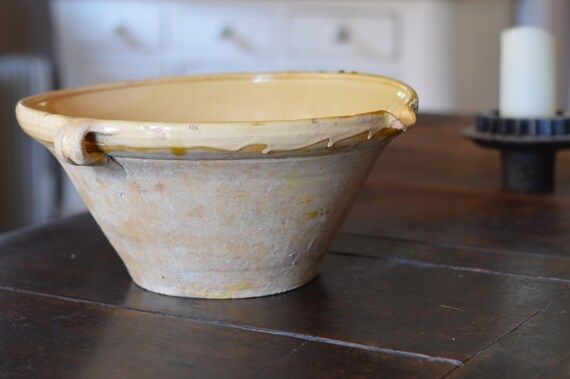 Rare French Antique Large rimmed Confit bowl / Handmade Glazed | Etsy | Etsy (US)