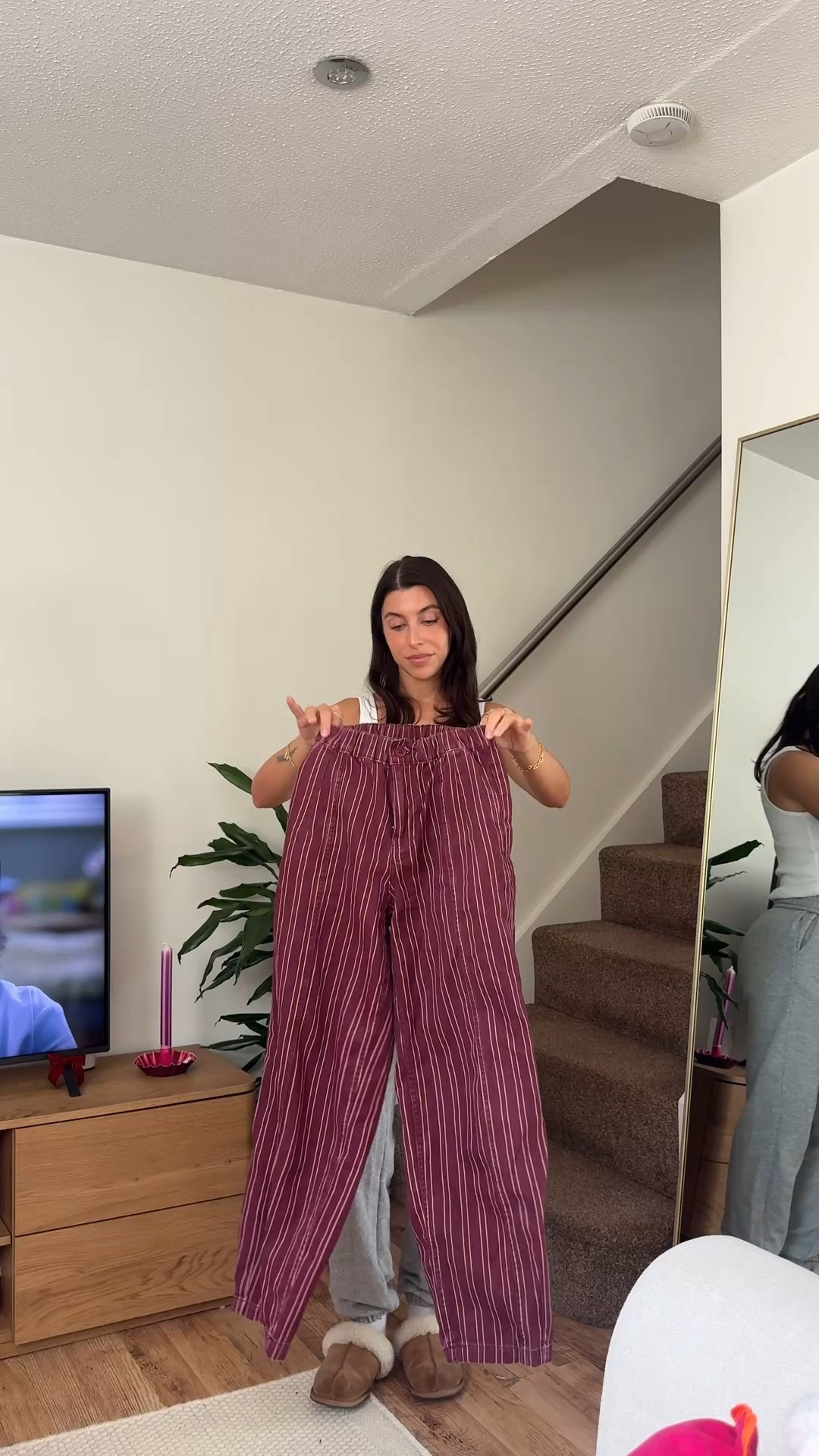 Outfit of the day, ootd, barrel jeans, stripe jeans, burgundy and pink stripe, colourful outfit, pop of colour, autumnal dressing, autumn, style, petite fashion, asos, asos design, urban outfitters, adidas, spezials, wardrobe, basics

#LTKuk #LTKautumn #LTKpetite