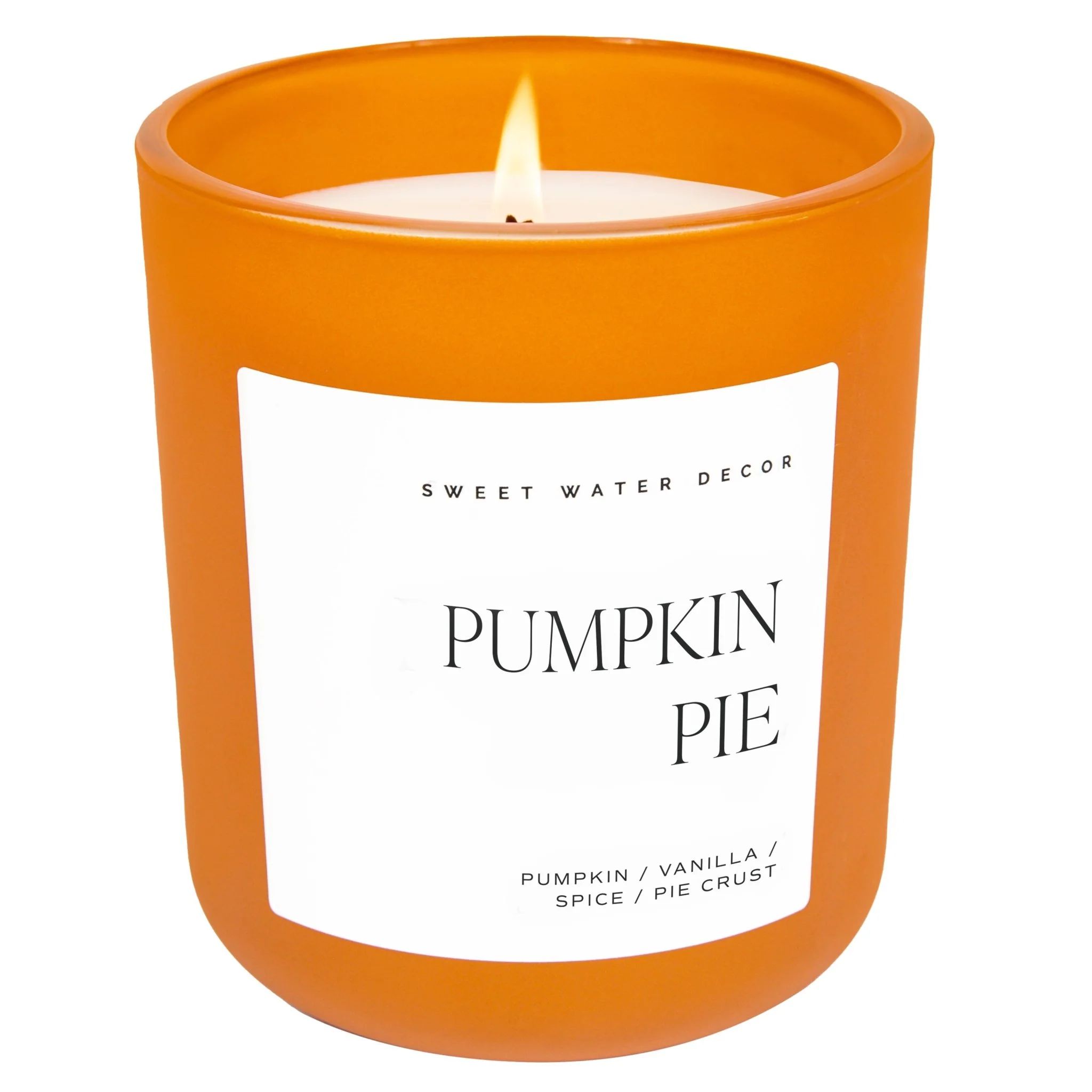 Pumpkin Pie Soy Candle - Orange Matte Jar - 15 oz (Hello Pumpkin) | Sweet Water Decor, LLC