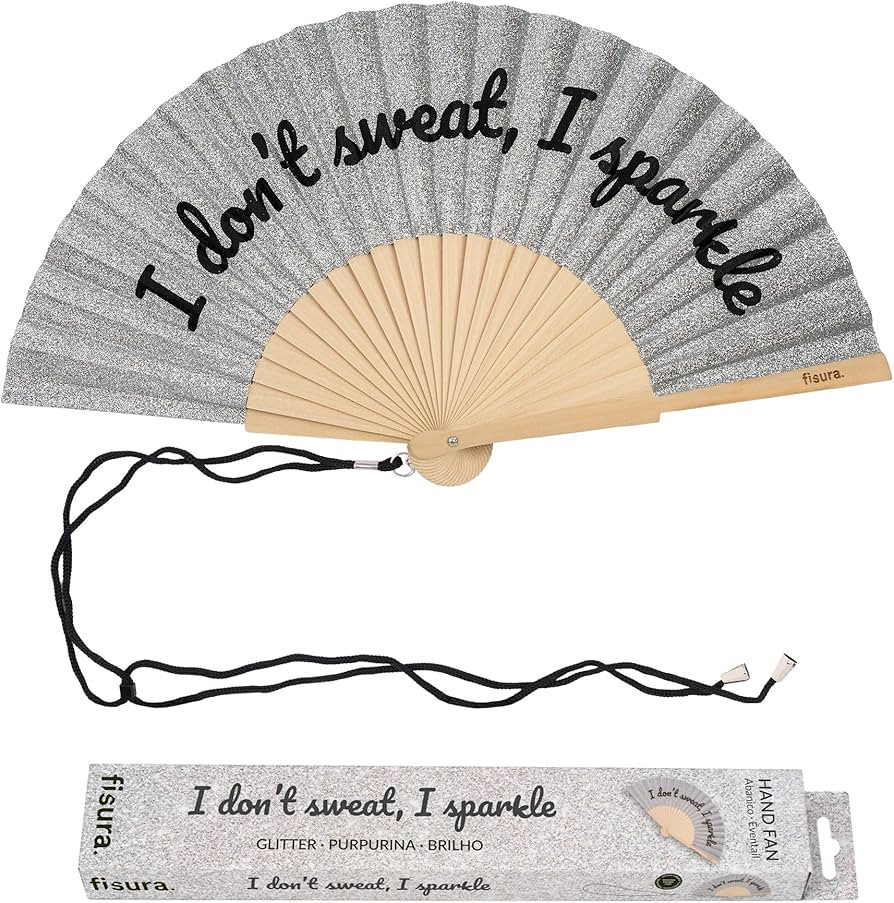 Fisura \u2013 Original folding fan with \u201cI Don\u2019t Sweat\u201d message. Modern and colorf... | Amazon (US)