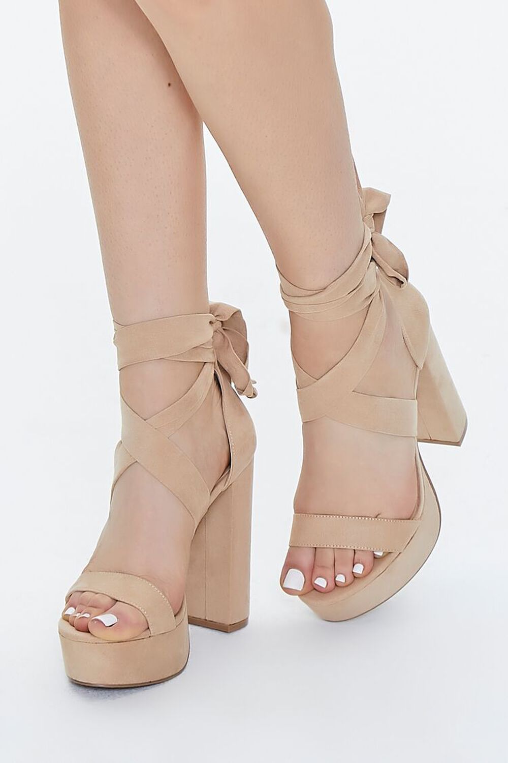 Faux Suede Lace-Up Platform Heels | Forever 21 | Forever 21 (US)