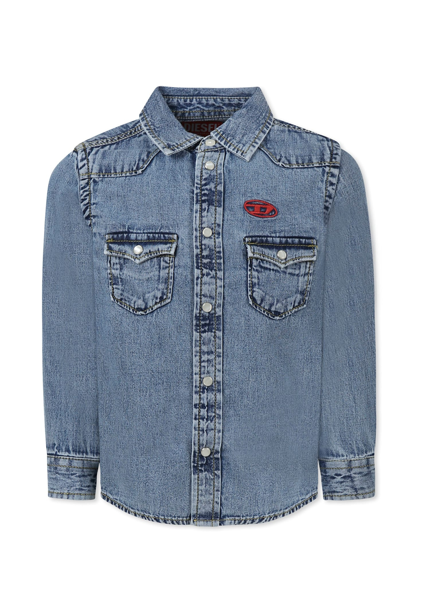 Diesel Denim Shirt For Boy With Logo | Italist.com US
