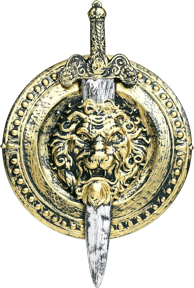 Fun Costumes 20" Gladiator Shield W/ 29" Sword Standard Gold | Amazon (US)