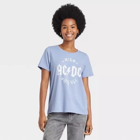 Women's AC/DC High Voltage Short Sleeve Graphic T-Shirt | Target