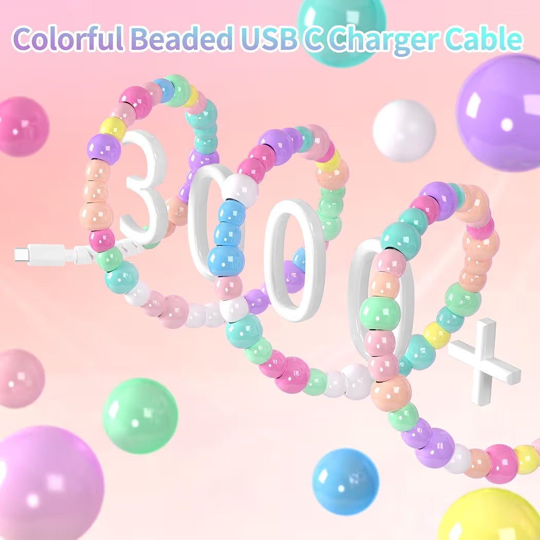 WESADN USB C to USB C Cable 3.3FT for iPhone Charging Cable Candy Beads USB C Cord Fast Charging ... | Amazon (US)