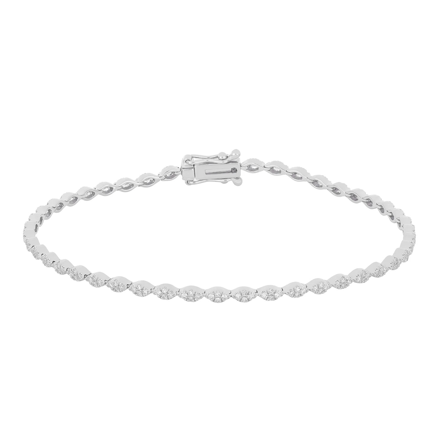 Pavé Diamond Marquise Eternity Bracelet | EF Collection