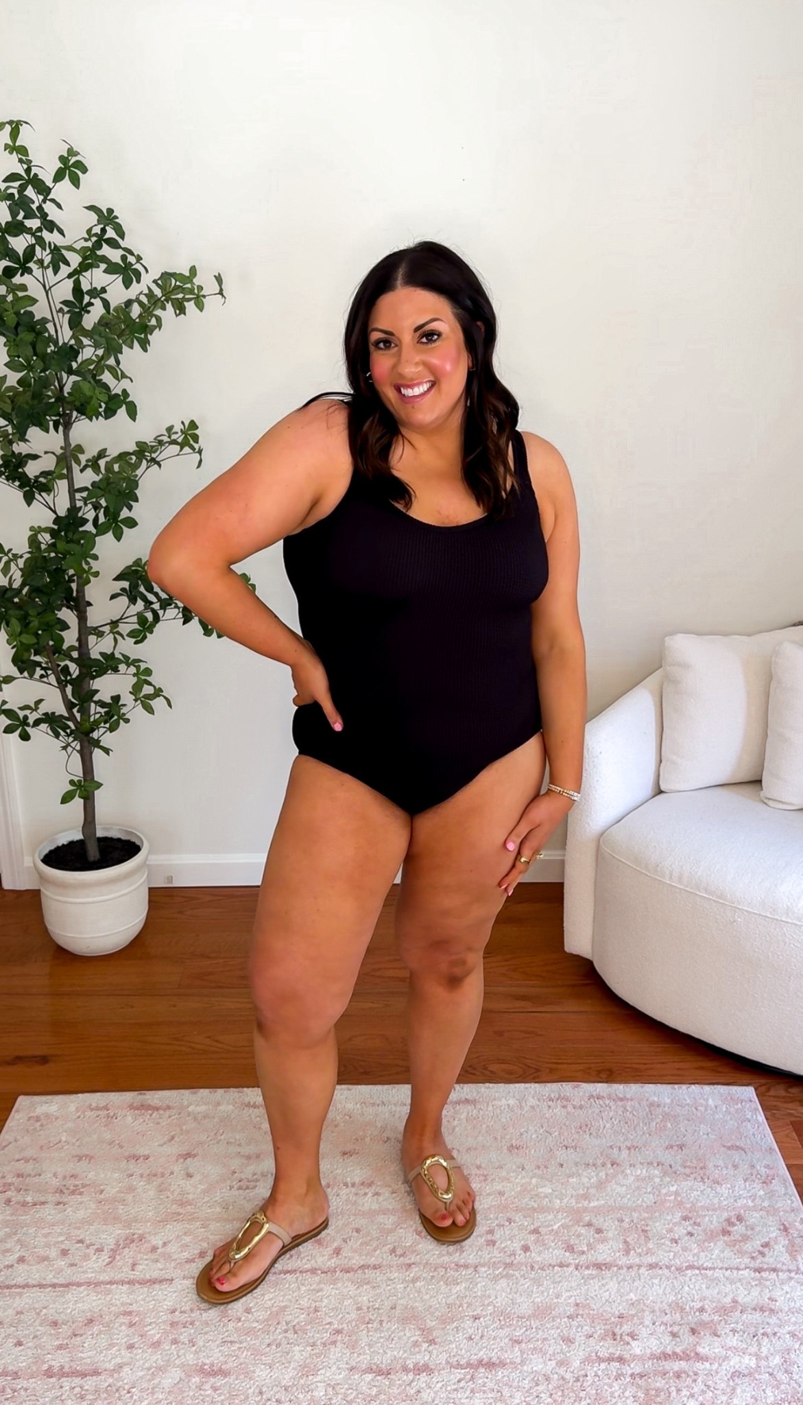 Wearing an XL in this Walmart crinkle swimsuit that looks just like Hunza G!! I probably could have done a L because it’s so stretchy. Has a built in bra and removable cups with great booty coverage. 

#LTKMidsize #LTKFindsUnder50 #LTKSwim