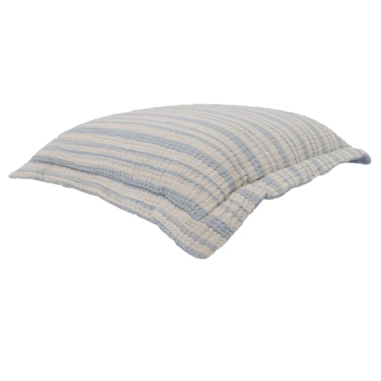 Better Homes & Gardens 20" x 20" Gauze Summer Stripe Decorative Throw Pillow, Blue | Walmart (US)