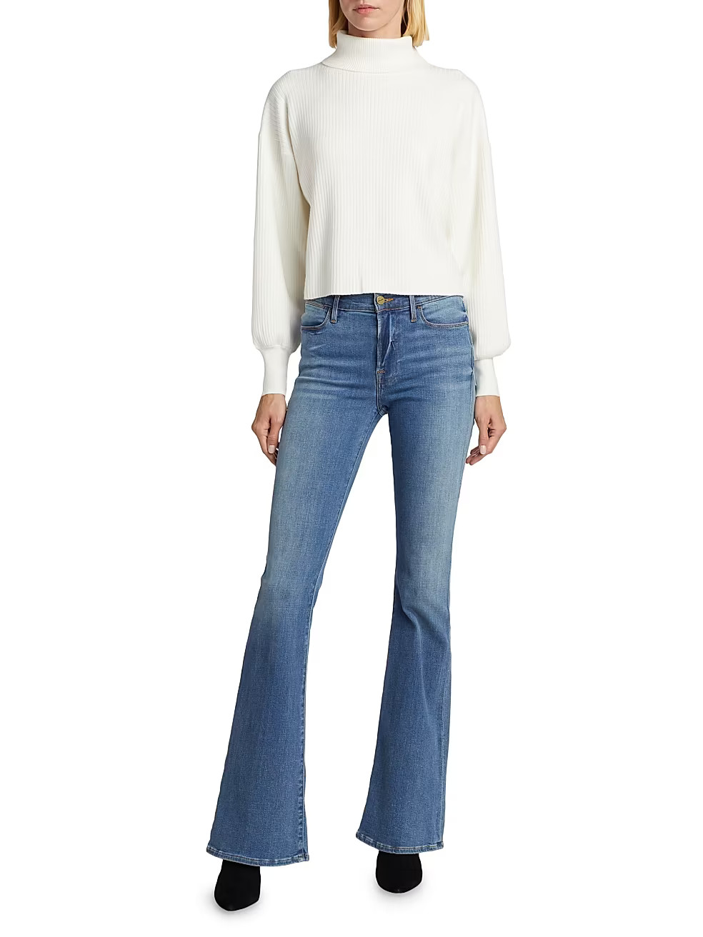Rib-Knit Cropped Sweater | Saks Fifth Avenue