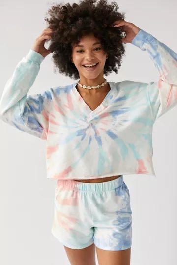 Electric & Rose Valley Tie-Dye V-Neck Sweatshirt | Urban Outfitters (US and RoW)
