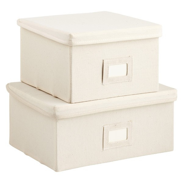 Natural Canvas Storage Boxes with Lids | The Container Store