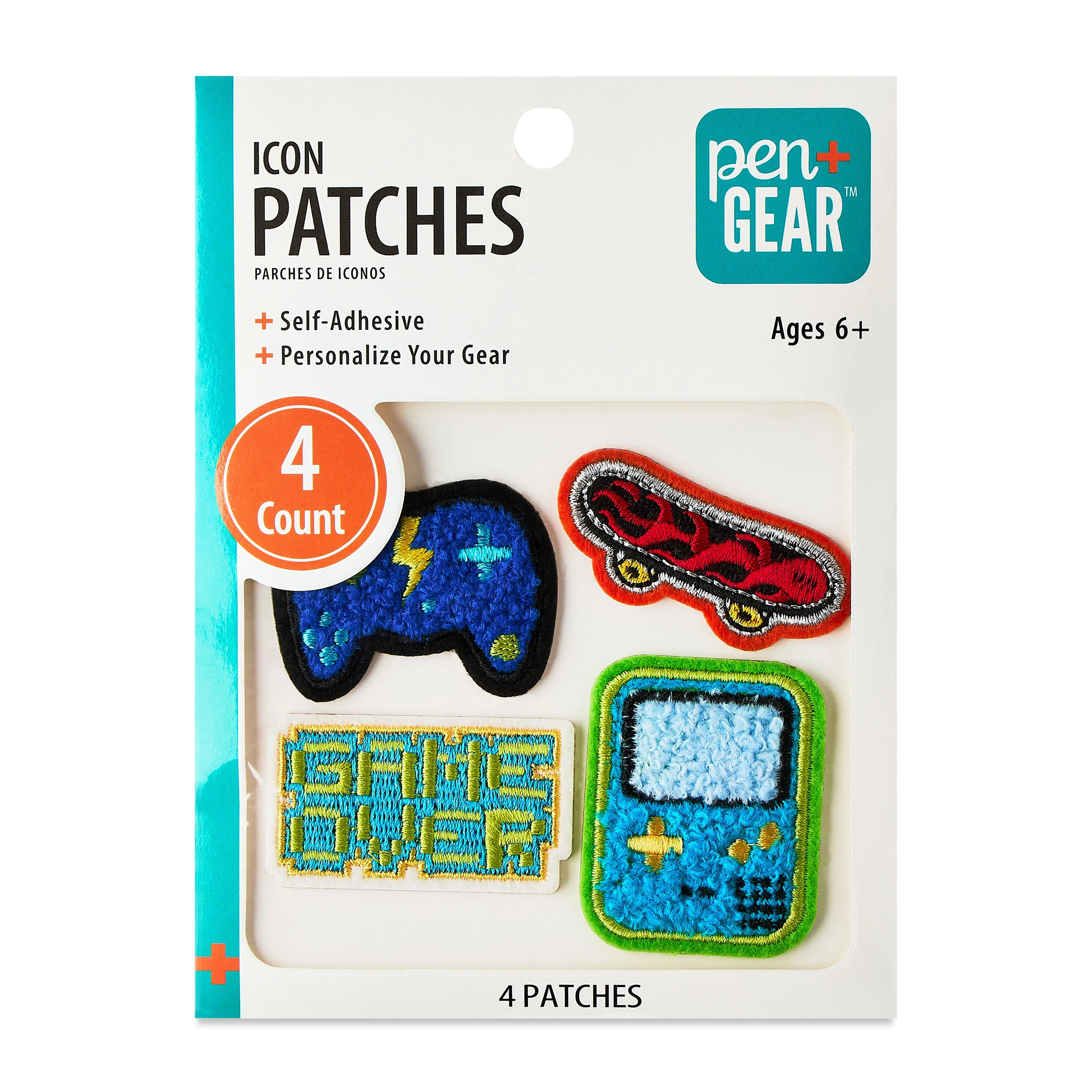 Pen+Gear Multi-Color Video Game Chenille Patch Stickers, 4 Count | Walmart (US)