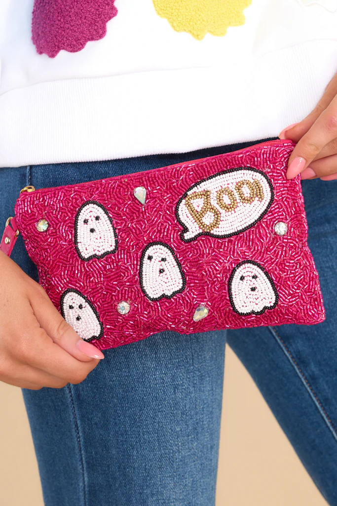 Halloween Boo Fuchsia Pink Bag | Red Dress 