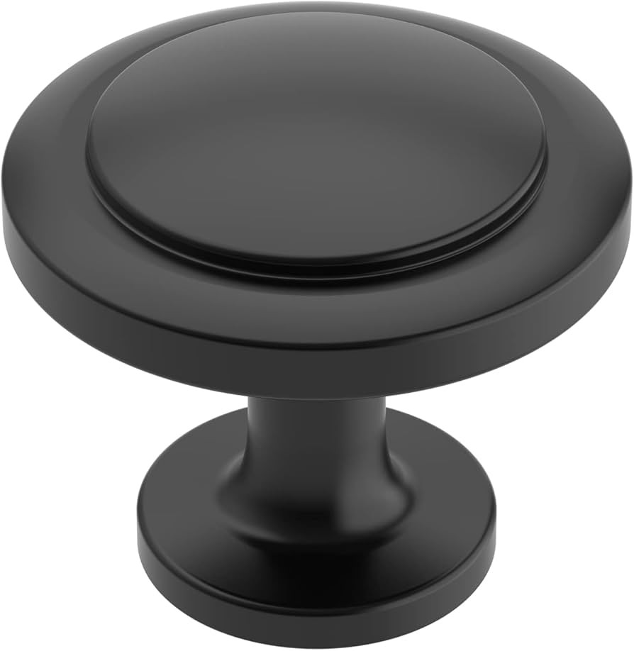Alzassbg 5 Pack Matt Black Cabinet Knobs, 1-1/4 Inch Diameter Round Knobs for Cabinets and Drawer... | Amazon (US)