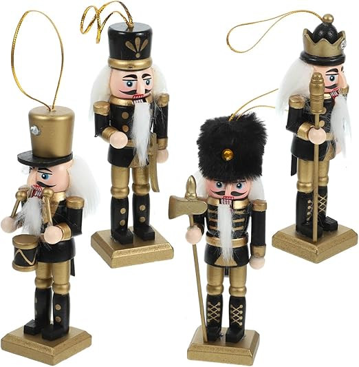 Cabilock 4pcs Wood Nutcracker Xmas Christmas Nutcrackers Figures Nutcrackers Decorations | Amazon (CA)